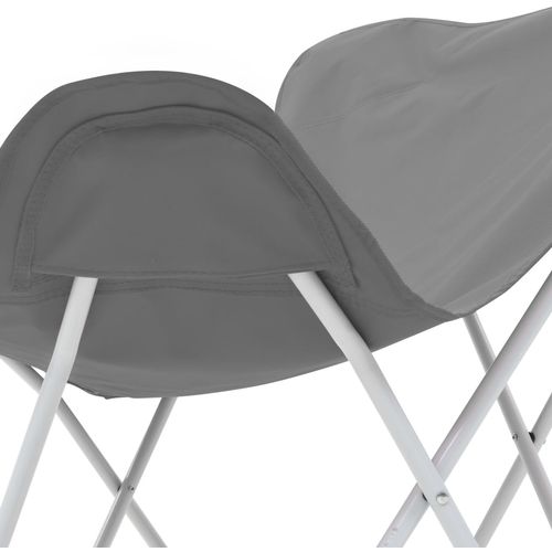 Stolice za kampiranje u obliku leptira 2 kom sklopive sive slika 9