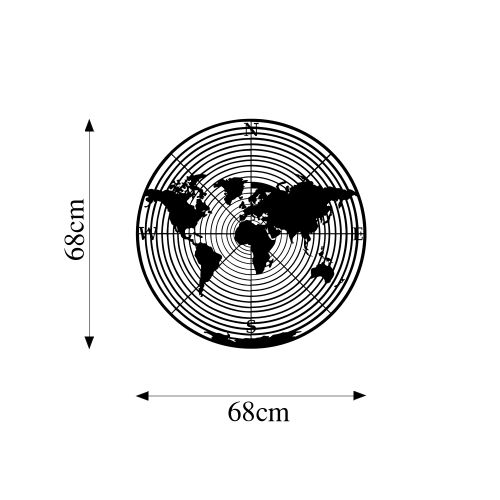 Wallity Metalna zidna dekoracija, World Map 9 slika 5