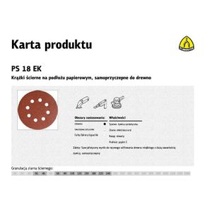 Klingspor samoljepljivi brusni disk 125mm PS18EK gr. 40 GLS5 s 8 rupa/50kom