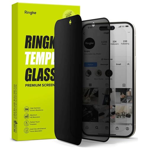 Ringke Cover Display ID Glass kaljeno staklo za iPhone 15 Plus -Privacy slika 1