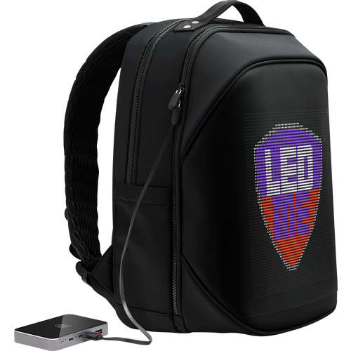 Prestigio LEDme MAX backpack, animated backpack with LED display, Nylon+TPU material, connection via bluetooth, dimensions 42*31.5*20cm, LED display 64*64 pixels, black color. slika 7