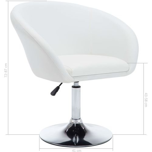Okretna blagovaonska stolica od umjetne kože bijela slika 24