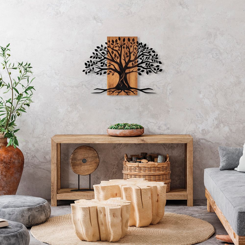 Dekorativni Drveni Zidni Ukras 'Willow - 382 Walnut' u Crnoj Boji slika 3