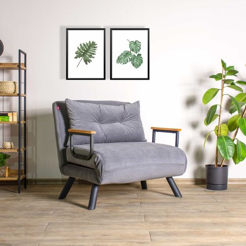 Atelier Del Sofa Fotelja na razvlačenje SANDO sivi, Sando Single - Grey slika 1