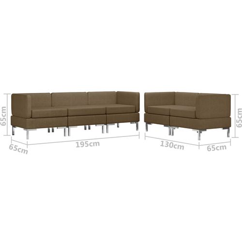 5-dijelni set sofa od tkanine smeđi slika 23