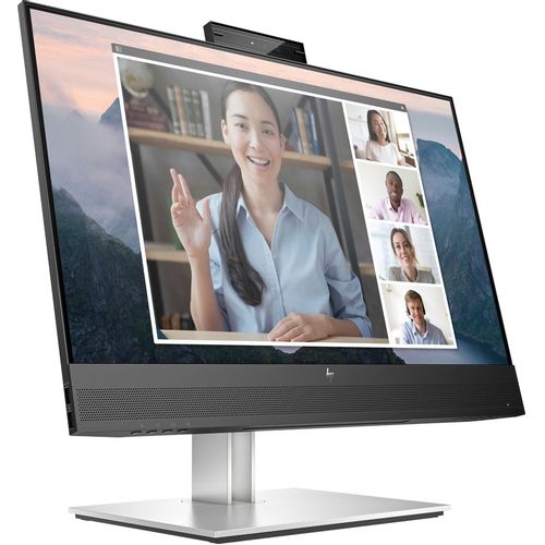 HP 169L0AA 23.8" IPS AG FHD 1920x1080@60Hz, Flat Conferencing Monitor, 16:9, 1000:1, 5ms, 250 cd/m2, 178°/178°, 1 VGA, 1 HDMI 1.4, 1 DP 1.2, 4 USB-A 3.1, 2x2 W, VESA 100x100mm, Swivel, Tilt, Height, Pivot, Black/Silver, 3yw, HP E24mv G4 slika 4