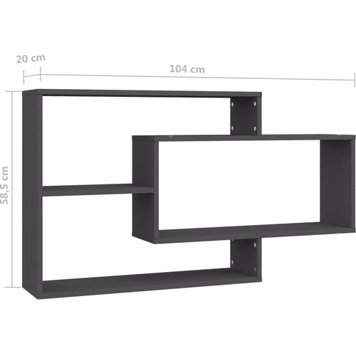 Zidne police sive 104 x 20 x 58,5 cm od iverice slika 34