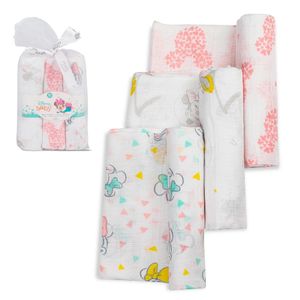 Muslin tetra pelene Minnie 80x80 cm - 3 kom