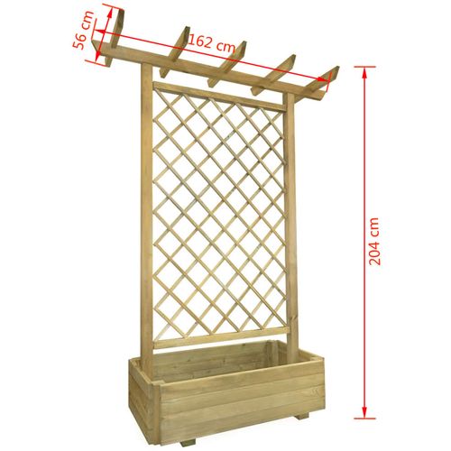 Vrtna pergola sa sadilicom 162 x 56 x 204 cm drvena slika 15