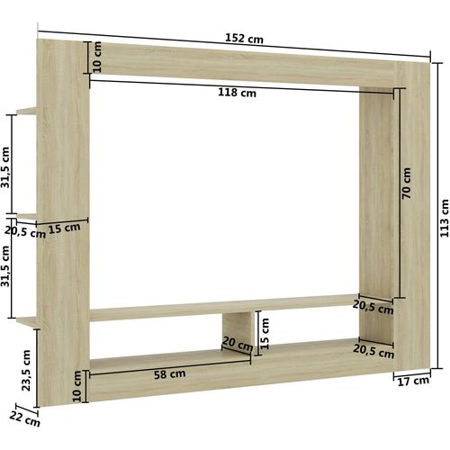 TV ormarić boja hrasta 152 x 22 x 113 cm od konstruiranog drva slika 40