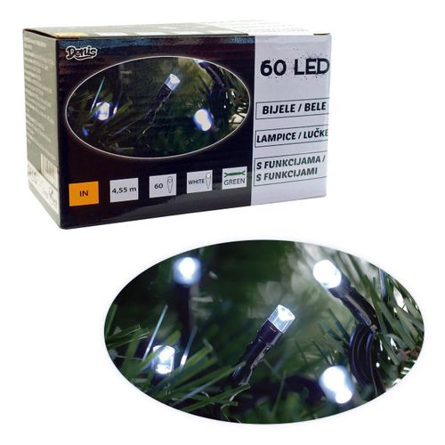 60 LED lanac belo svetlo sa 8 funkcija slika 1