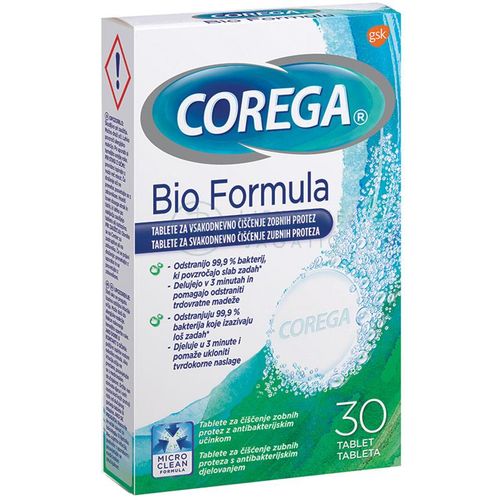 Corega Tablete za čišćenje zubnih proteza Bio formula 30 komada slika 1