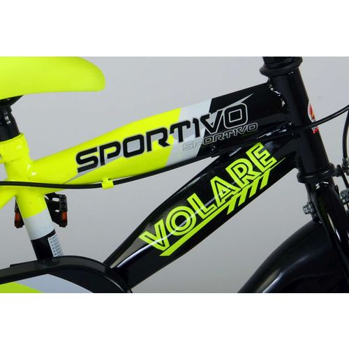 Volare Sportivo dječji bicikl 12" s dvije ručne kočnice crno-žuti slika 8
