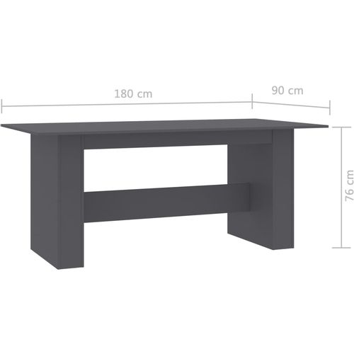 Blagovaonski stol sivi 180 x 90 x 76 cm od iverice slika 42