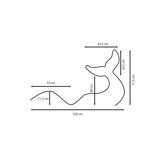 Wave and Tail - Velika - Žuta Dekorativna Zidna Led Rasveta slika 7