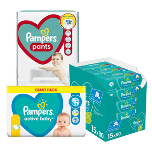 Pampers Actice baby GP , Pampers pants GP + Pampers Fresh clean maramice 15x80 kom