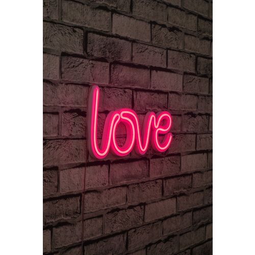 Wallity Ukrasna plastična LED rasvjeta, Love - Pink slika 1