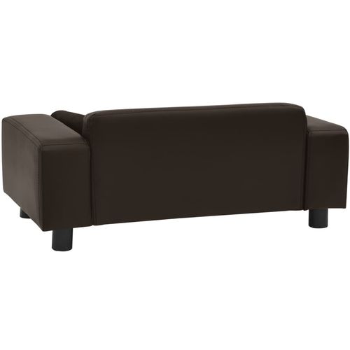 Sofa za pse smeđa 81 x 43 x 31 cm od pliša i umjetne kože slika 30