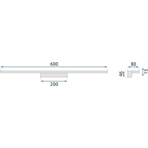 TOOLIGHT LED KUPAONSKA svjetiljka 60CM APP840-1W RAVNA CRNA slika 13