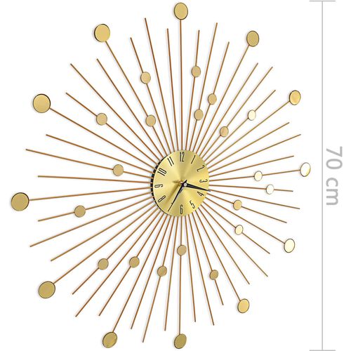 Zidni sat metalni 70 cm zlatni slika 39