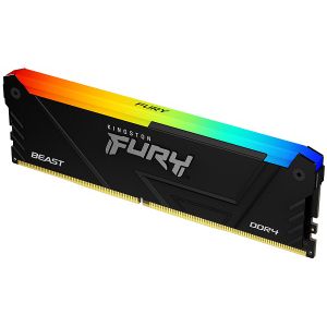 Kingston KF432C16BB2A/8 DDR4 8GB 3200MHz [FURY BEAST RGB], Non-ECC UDIMM, CL16 1.35V, 288-Pin 1Rx8, w/RGB Heatsink, XMP