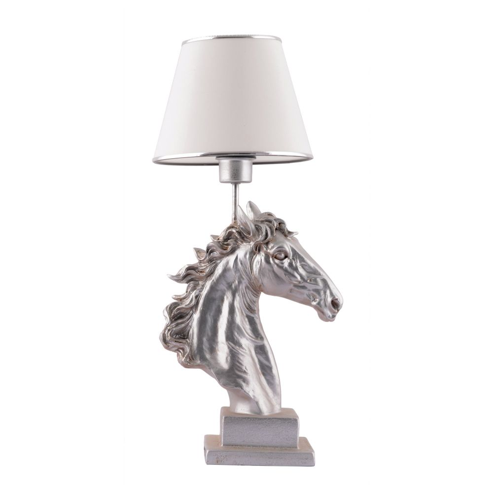 Lampa za sto - Konj - Bijela, Srebrna slika 5