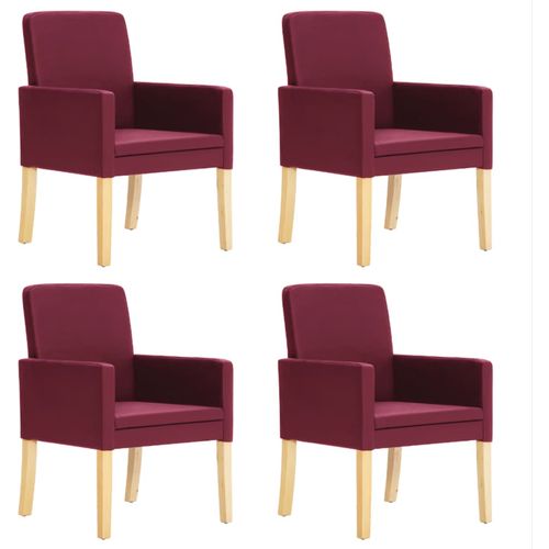 Blagovaonske stolice od umjetne kože 4 kom crvena boja vina slika 17