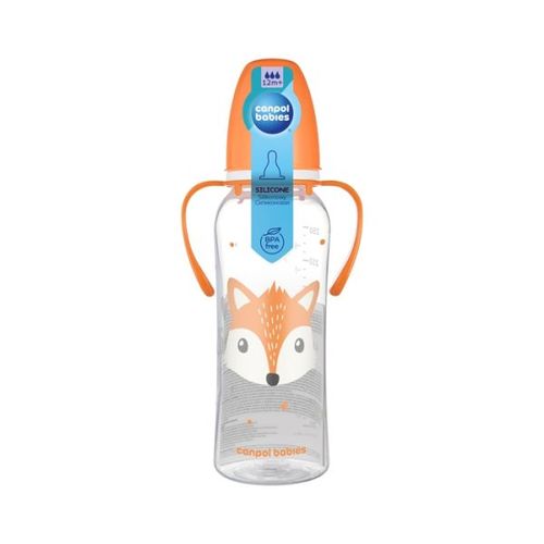 Canpol Babies Flašica Cute Animals Sa Ručkama 250Ml (11/845) - Orange slika 3