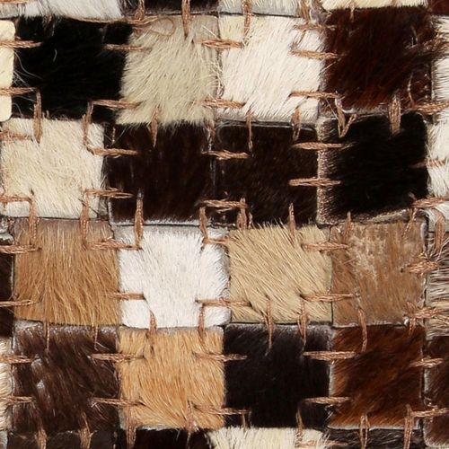 Tepih od prave kože s pačvorkom 80 x 150 cm četvrtasti smeđe-bijeli slika 14