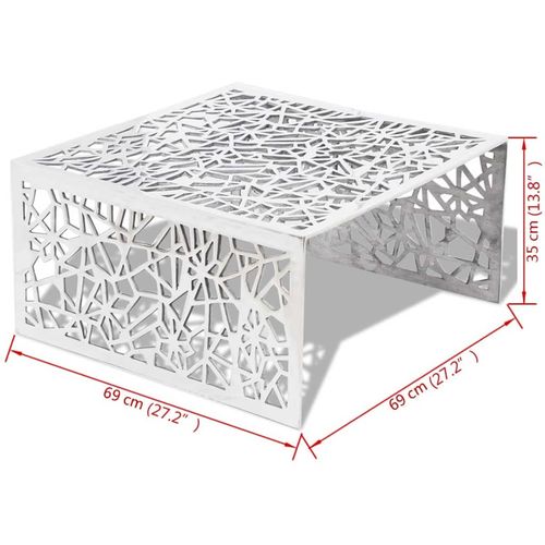 Stolić za Kavu Srebrni Geometrijski Dizajn Aluminij slika 24