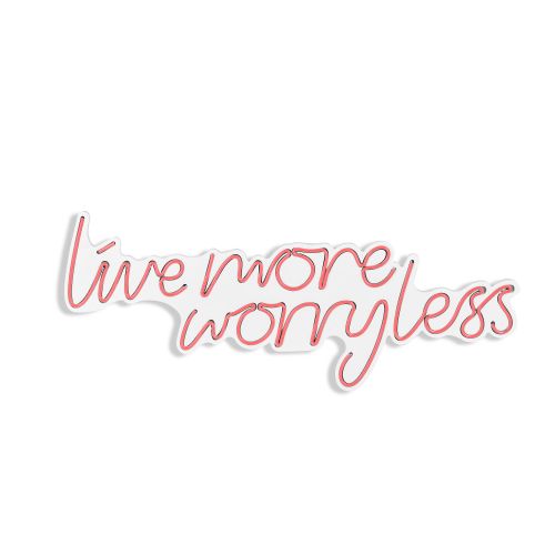 Wallity Ukrasna plastična LED rasvjeta, Live More Worry Less - Pink slika 6