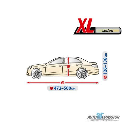 CERADA ZA AUTOMOBIL XL SEDAN,VODOOTPORNA,OTPORNA NA UV ZRAKE,D 472-500CM,V 126-136CM slika 2