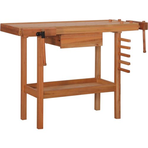 Radni stolarski stol s ladicom i 2 stege drveni slika 18