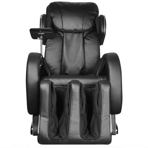 Masažna fotelja od umjetne kože crna sa ekranom slika 9