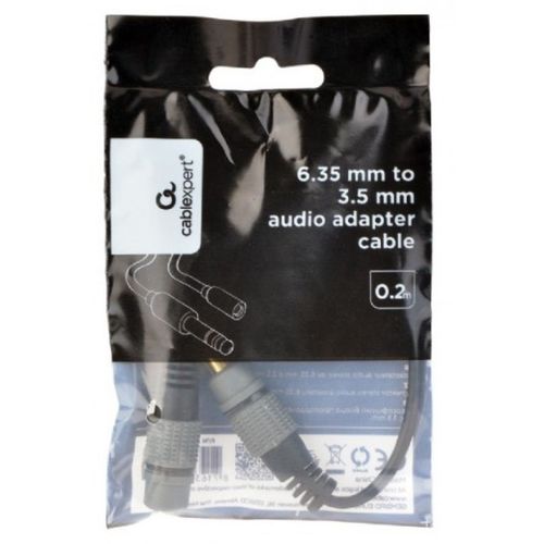 A-63M35F-0.2M Gembird 6.35mm to 3.5mm audio adapter cable, 0.2m slika 2