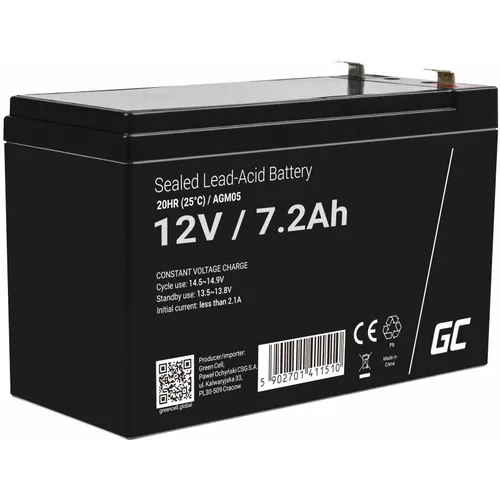 Baterija Green Cell AGM05, 12V, 7.2Ah, VRLA, bez održavanja slika 1