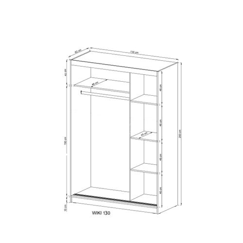 Garderobni ormar WIKI 130 bijeli slika 2