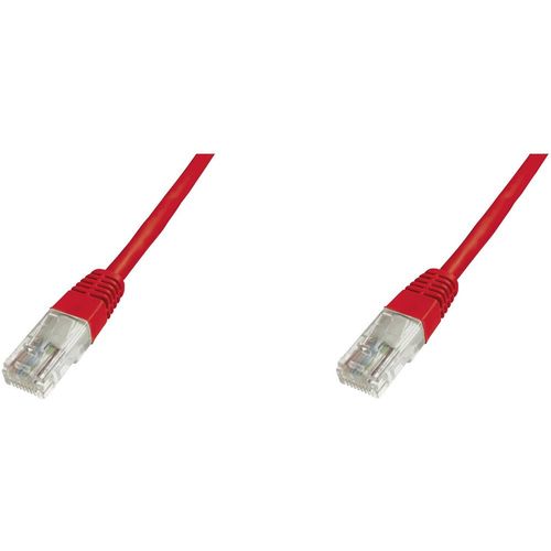 Digitus DK-1511-030/R RJ45 mrežni kabel, Patch kabel cat 5e U/UTP 3.00 m crvena  1 St. slika 1