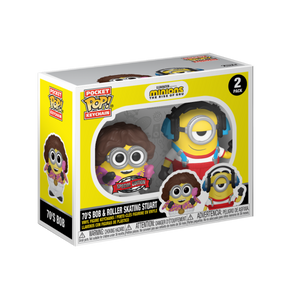 FUNKO POP KEYCHAIN: MINIONS - 70'S BOB & ROLLER SKATING STUART 2-PACK