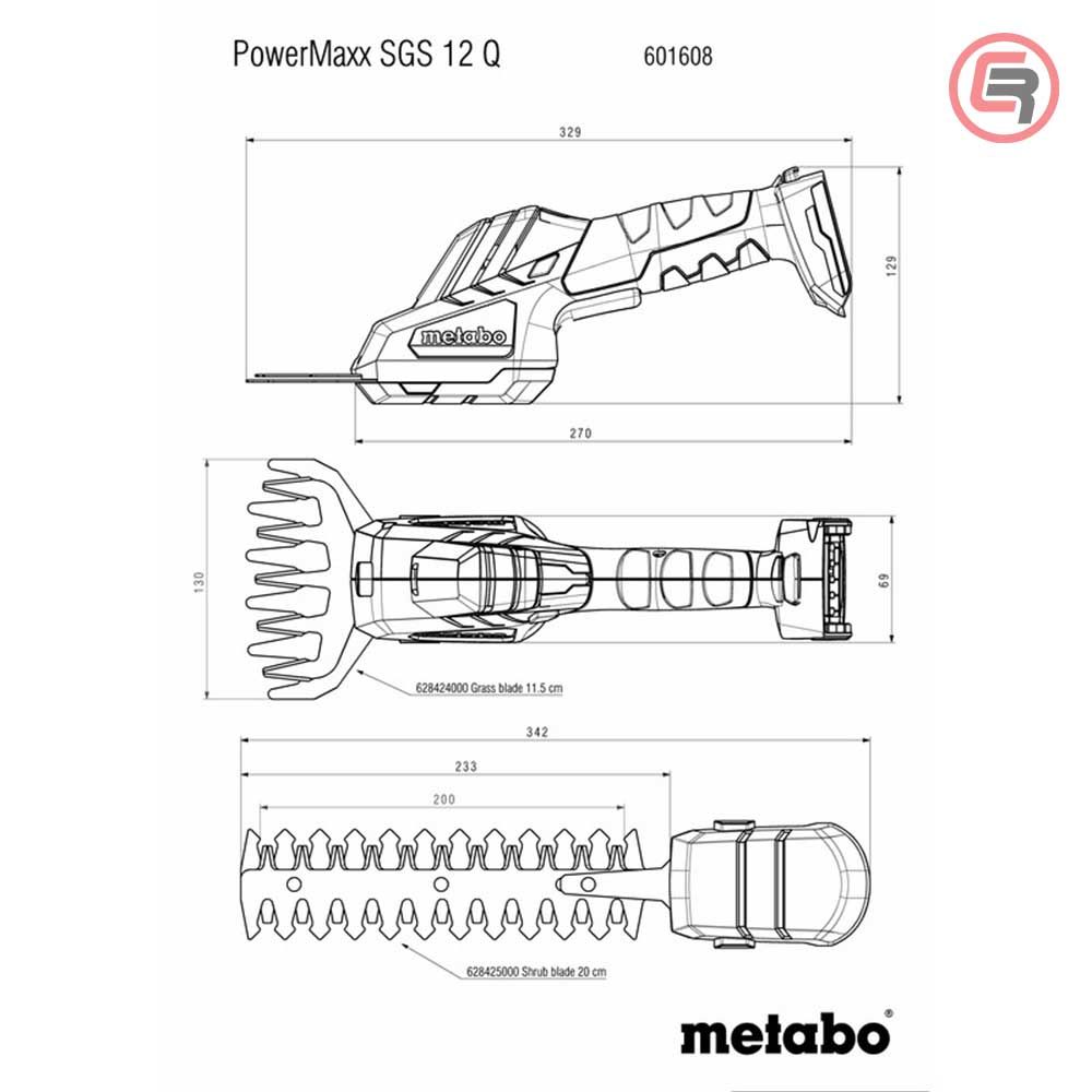 Metabo Makaze / Škare Za Grmlje i Travu Aku PowerMaxx SGS 12 Q / 12 V (bez baterija i punjača) - 601608850 slika 6