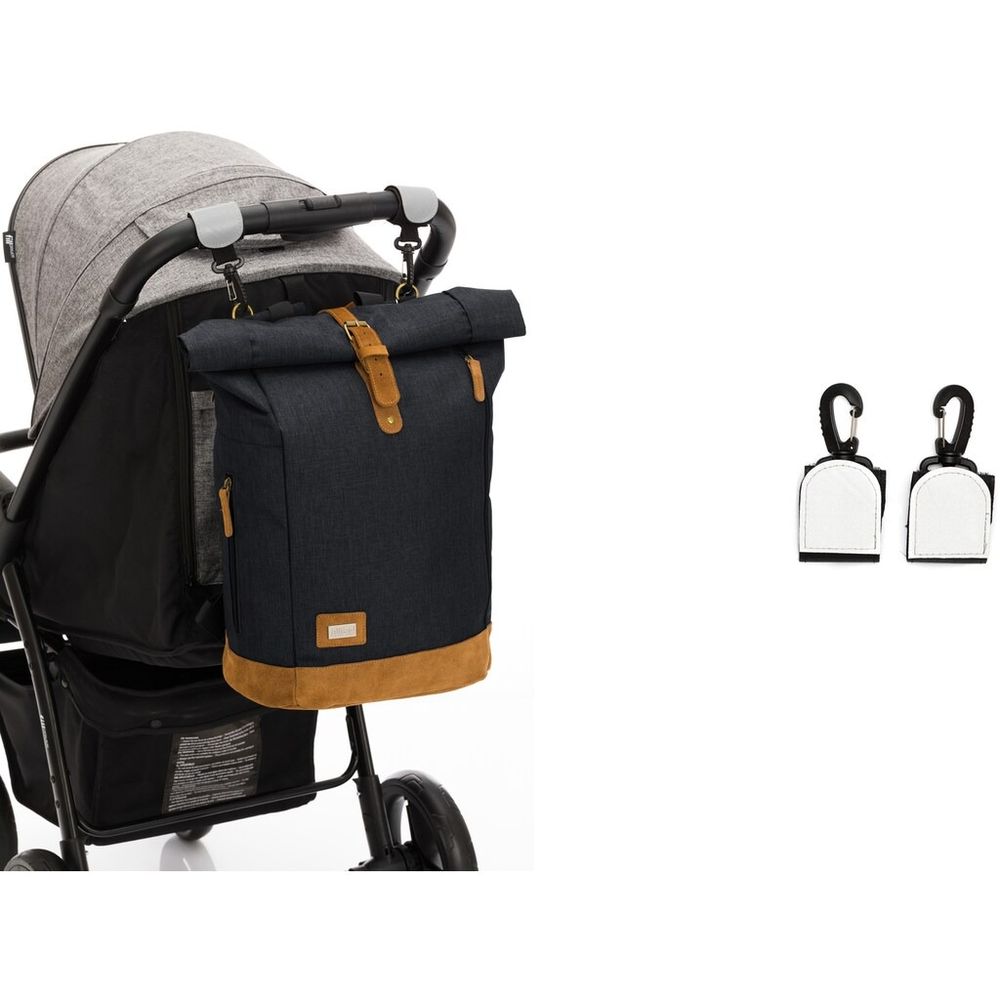 Fillikid Torba/Ruksak za pelene Berlin Rolltop, Crni Melange slika 11
