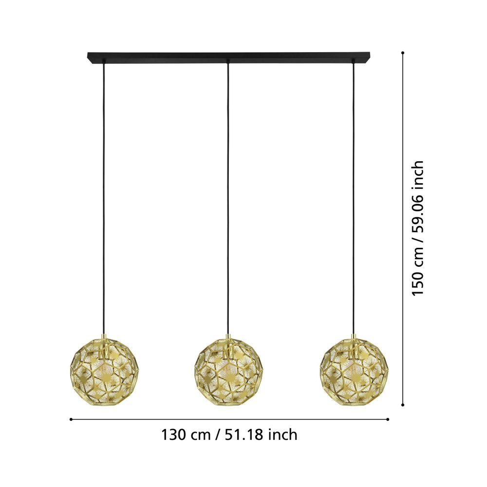 SKOURA Luster - Elegantan crno/mesingasti dizajn slika 4