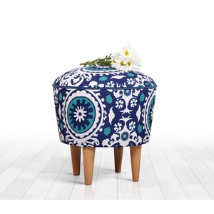 Sky - Blue, White Blue
White Pouffe