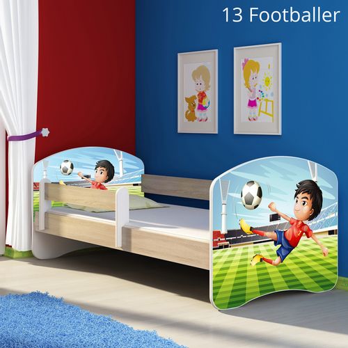 Dječji krevet ACMA s motivom, bočna sonoma 180x80 cm 13-footballer slika 1