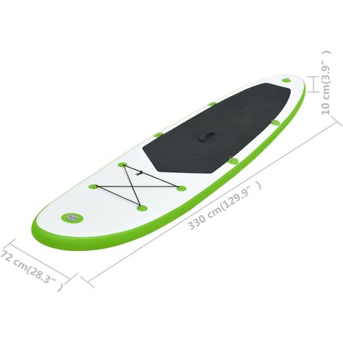 Set daske za veslanje stojeći na napuhavanje zeleno-bijeli slika 32
