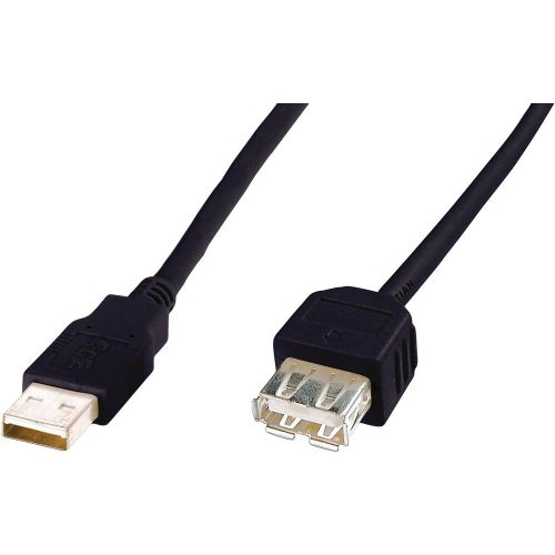 Digitus USB 2.0 produžetak [1x muški konektor USB 2.0 tipa a - 1x ženski konektor USB 2.0 tipa a] 5.00 m crna  Digitus USB kabel USB 2.0 USB-A utikač, USB-A utičnica 5.00 m crna  AK-300202-050-S slika 1