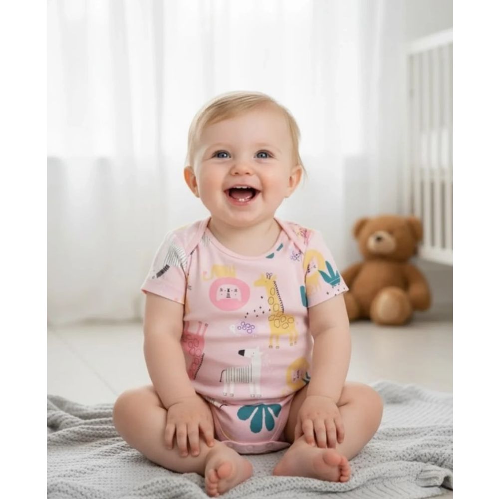 Minoti Bodi sa kratkim rukavima za bebe - Jungle, 9-12 mj - 2kom slika 5