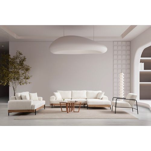 Eti Oak Right - White White Corner Sofa slika 6