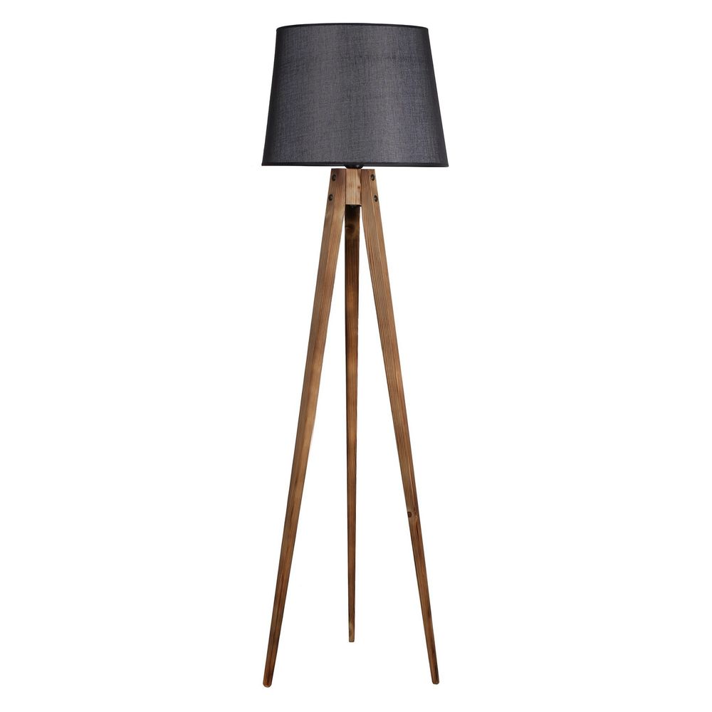 Tripod Yanık Lambader Pramit Hasır Crni Abajur slika 2