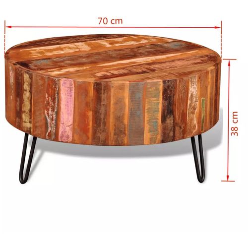 Stolić za kavu od masivnog obnovljenog drva okrugli slika 29